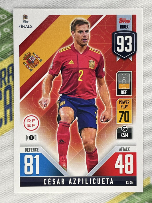 Cesar Azpilicueta Spain Topps Match Attax 101 Road to Nations League 2022 Card