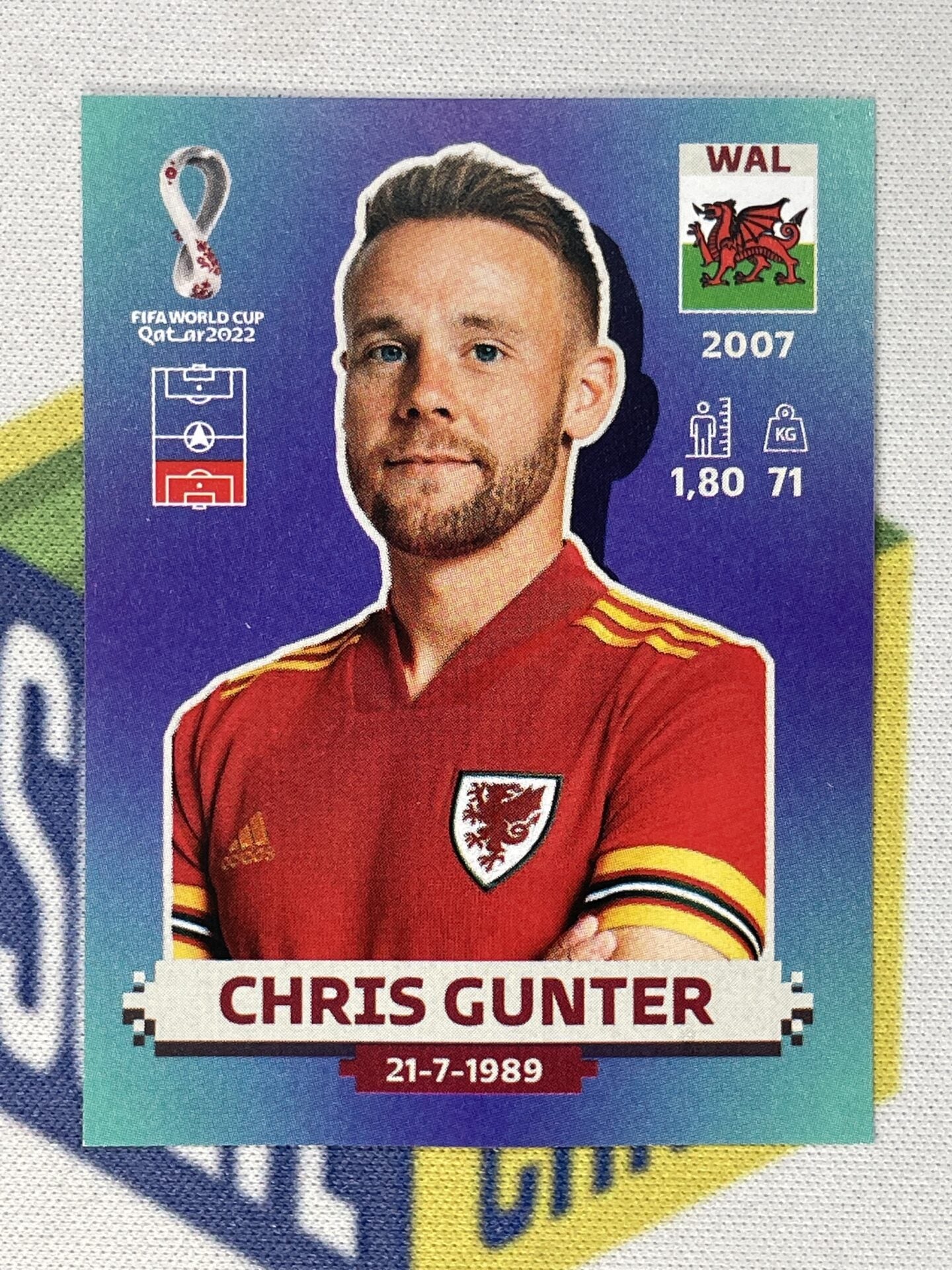 Chris Gunter Wales Panini World Cup 2022 Qatar Stickers