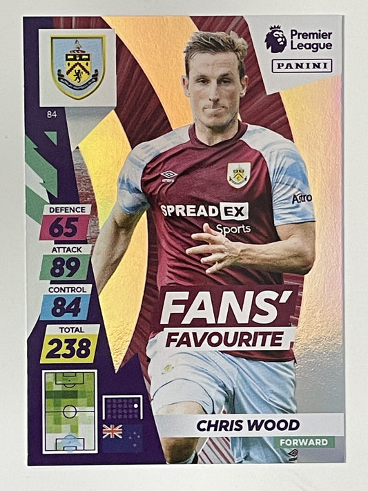 Chris Wood Burnley Fans Favourite Panini Adrenalyn XL PLUS Premier League 2021 2022