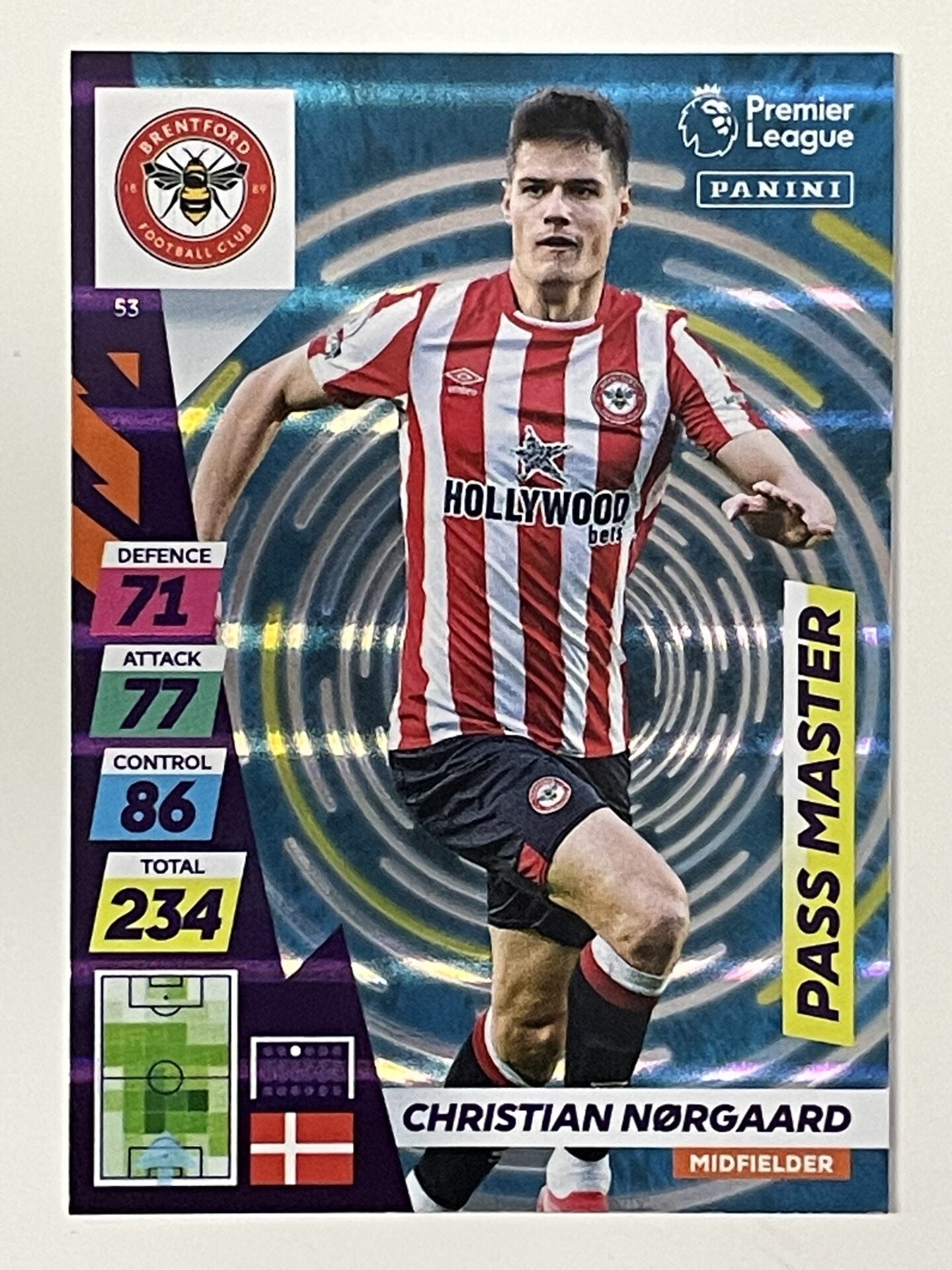 Christian Norgaard Brentford Pass Master Panini Adrenalyn XL PLUS Premier League 2021 2022