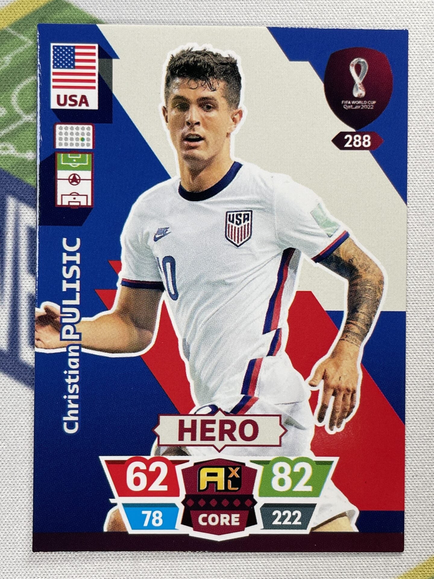 Christian Pulisic USA Panini World Cup 2022 Adrenalyn XL Card