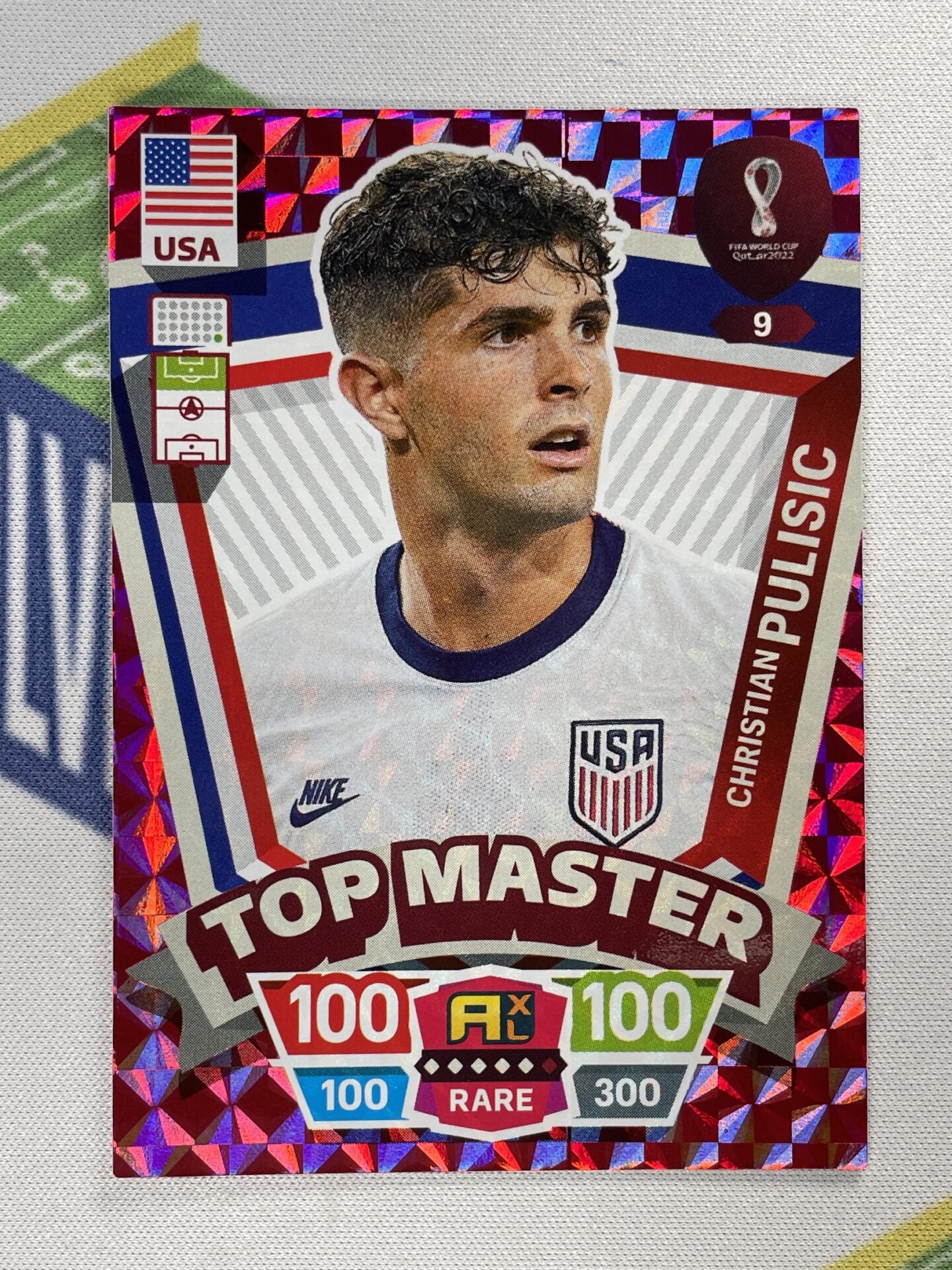 Christian Pulisic USA Top Master Panini World Cup 2022 Adrenalyn XL Card