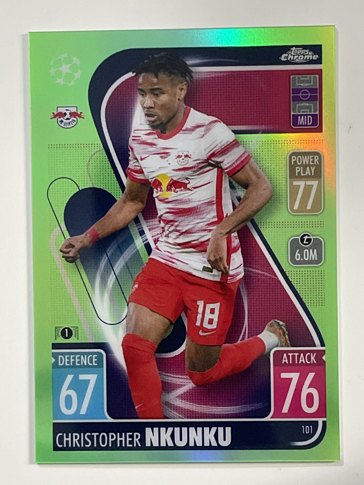 Christopher Nkunku Green Parallel Topps Match Attax Chrome 2021 2022