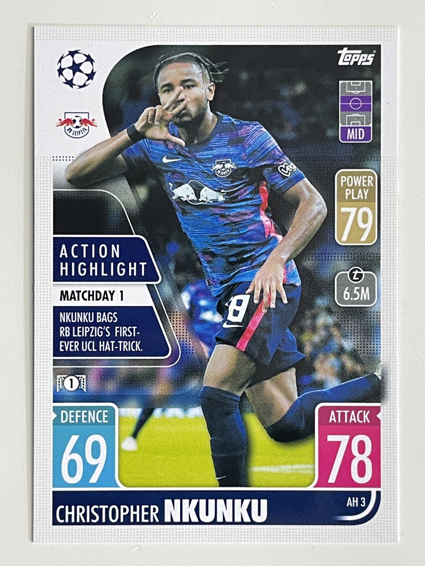 Christopher Nkunku RB Leipzig Action Highlight Topps Match Attax Extra 2021:22 Champions League Card