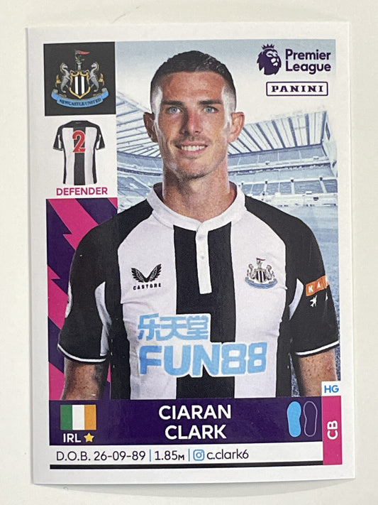 Ciaran Clark Newcastle United Panini Premier League 2022 Football Sticker