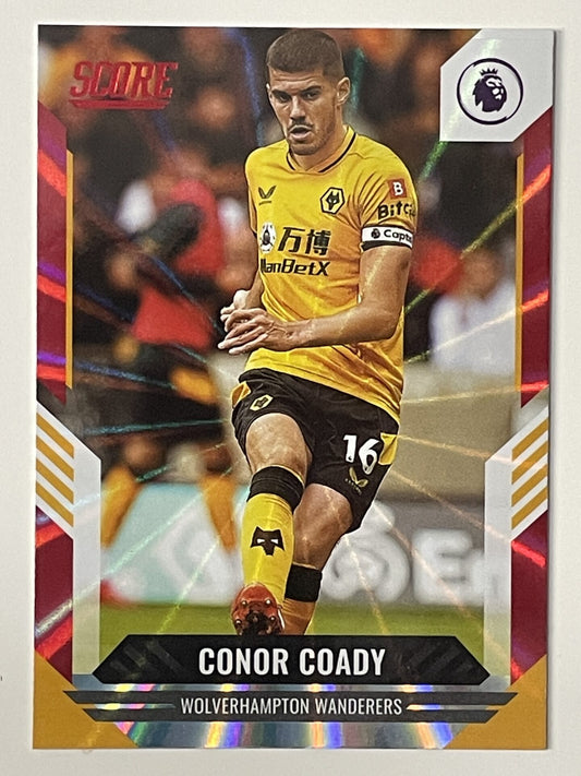 Conor Coady Wolves Base Red Laser Parallel Panini Premier League Score 2021 2022