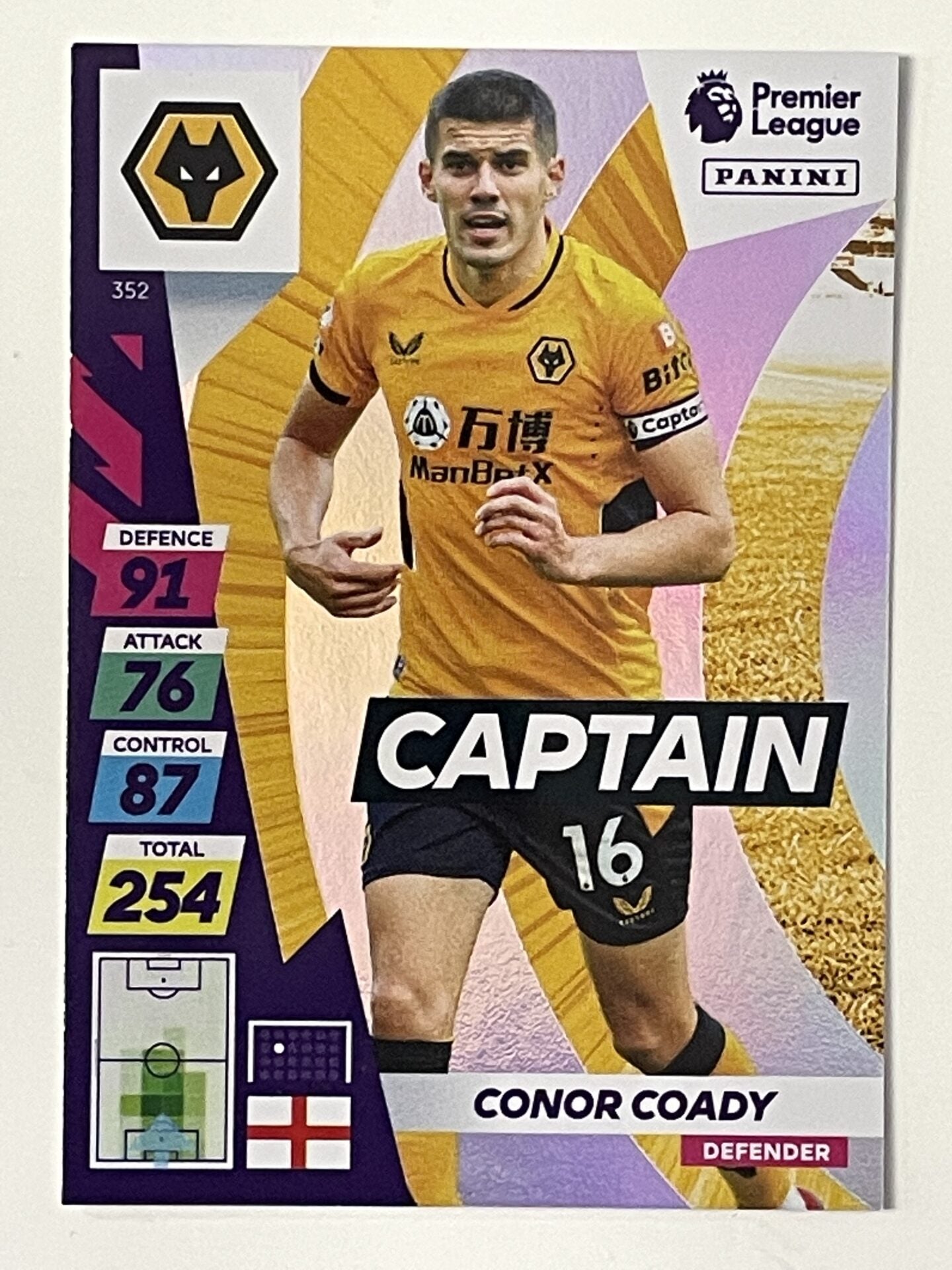 Conor Coady Wolves Captain Base Panini Adrenalyn XL PLUS Premier League 2021 2022