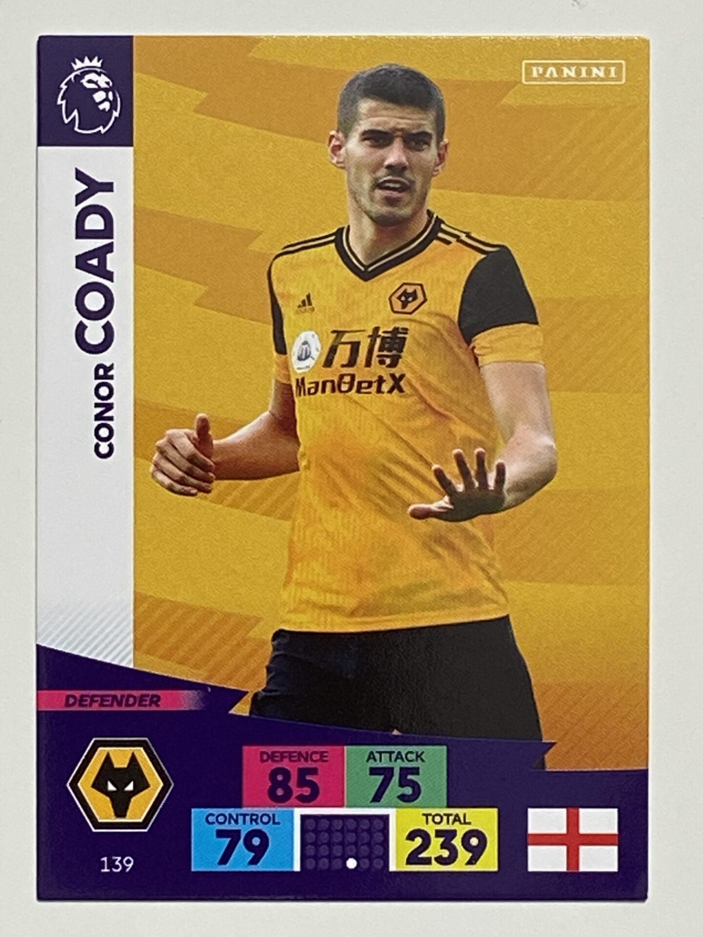 Conor Coady (Wolves) Football Card &#8211; Premier League Adrenalyn XL 2020:21