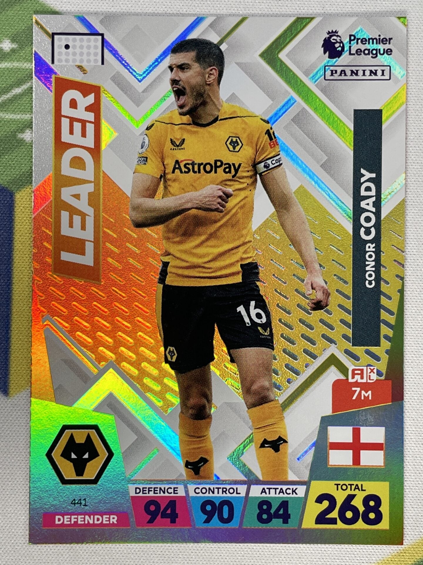 Conor Coady Wolves Leader Panini Premier League Adrenalyn XL 2023 Card