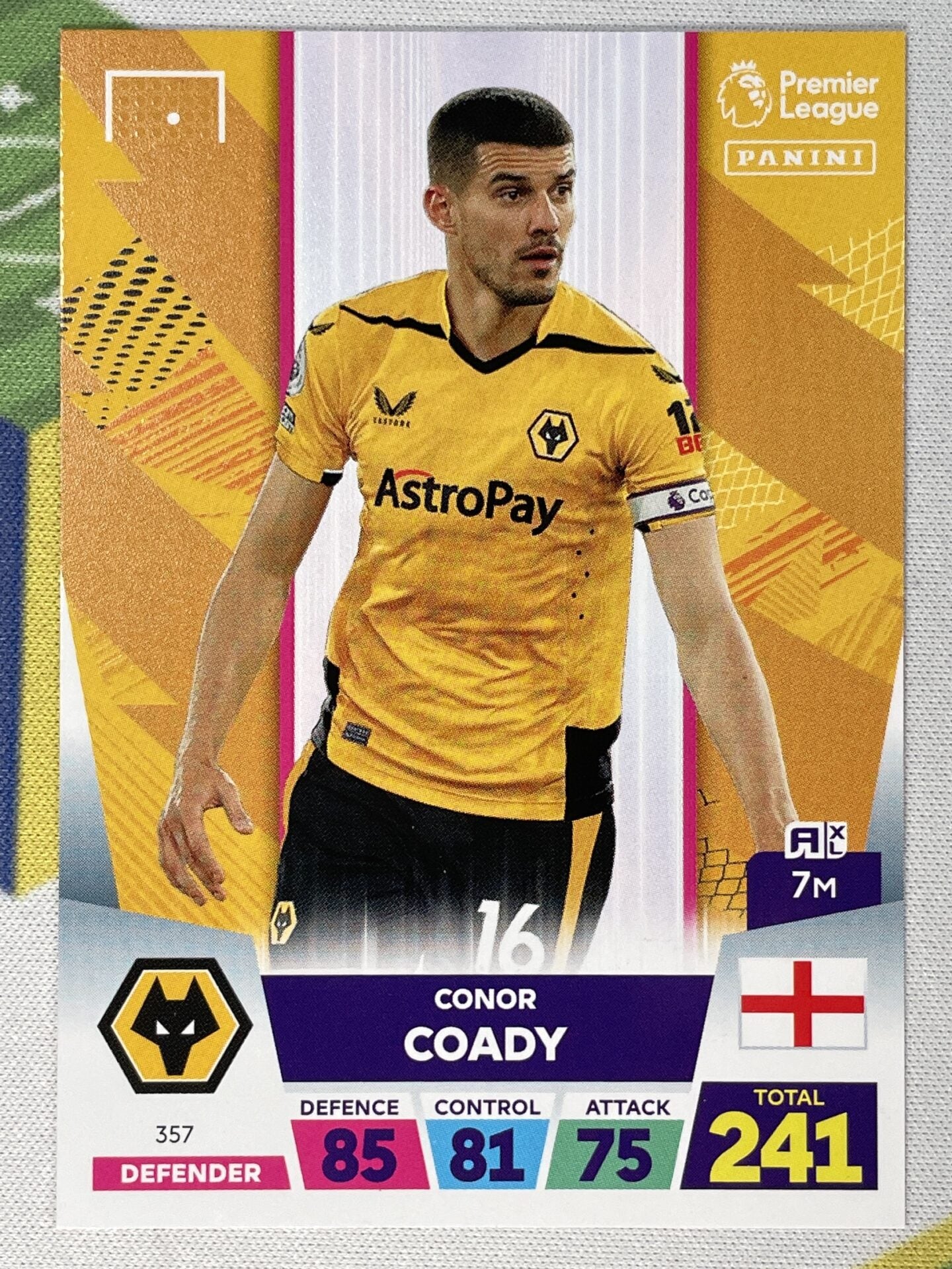 Conor Coady Wolves Panini Premier League Adrenalyn XL 2023 Card