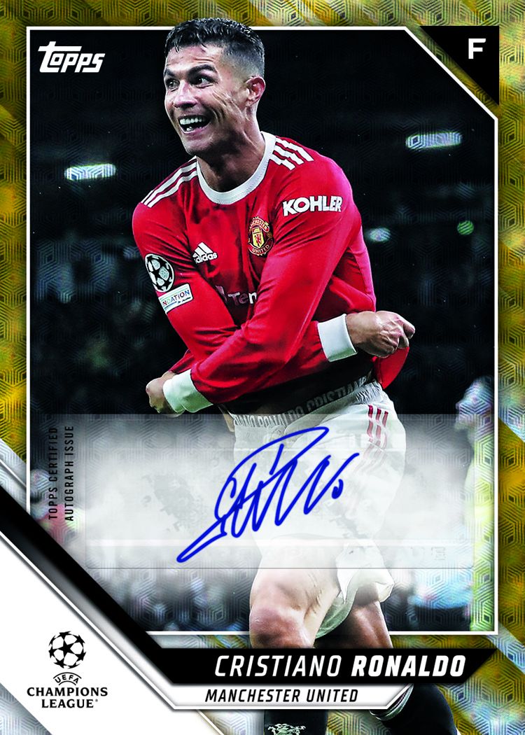 Cristiano Ronaldo Manchester United Autograph Topps Champions League 2021:22 hobby box card