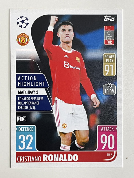 Cristiano Ronaldo Manchester United Base Topps Match Attax Extra 2021:22 Champions League Card