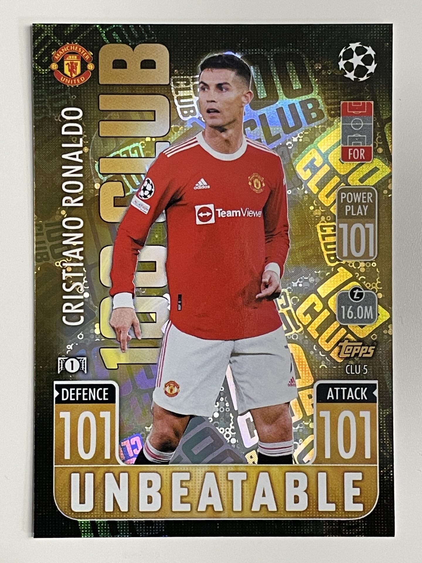 Cristiano Ronaldo Manchester United Unbeatable 101 Topps Match Attax Extra 2021:22 Champions League Card