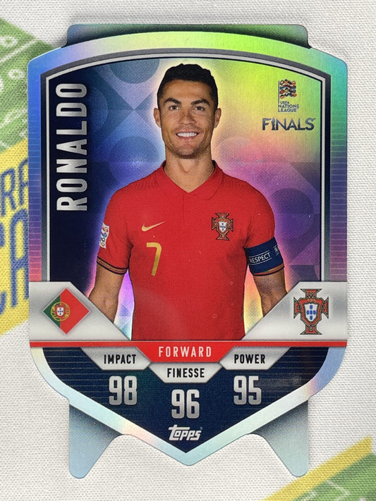 Cristiano Ronaldo Portugal Chrome Shield Topps Match Attax 101 Road to Nations League 2022 Card