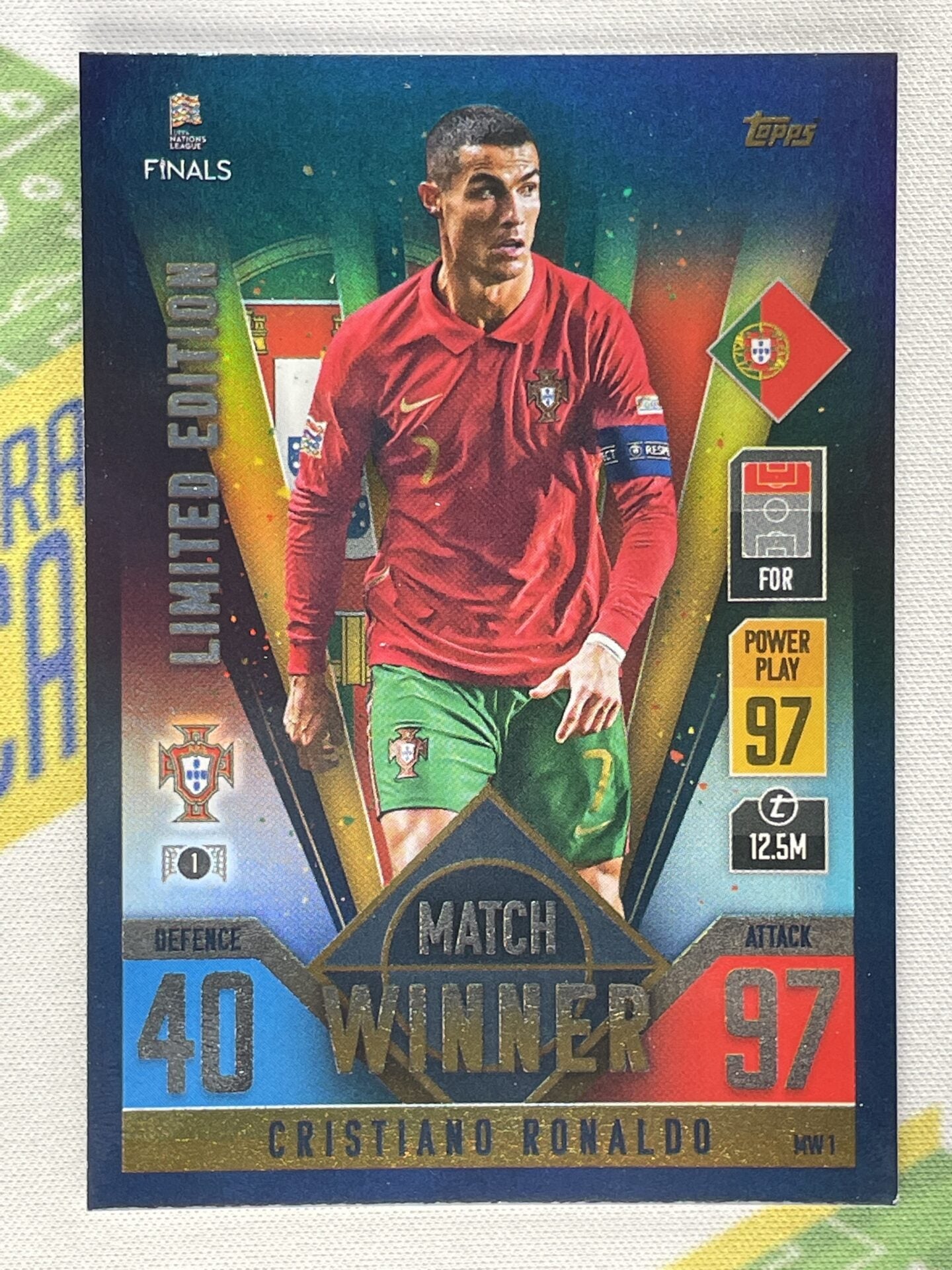 Cristiano Ronaldo Portugal Match Winner Limited Edition Topps Match Attax 101 Road to Nations League 2022 Card