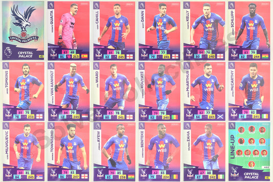 Crystal Palace Complete Team Set (18 Cards) Football