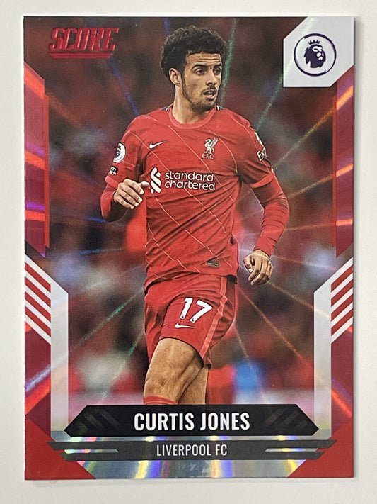 Curtis Jones Liverpool Base Red Laser Parallel Panini Premier League Score 2021 2022