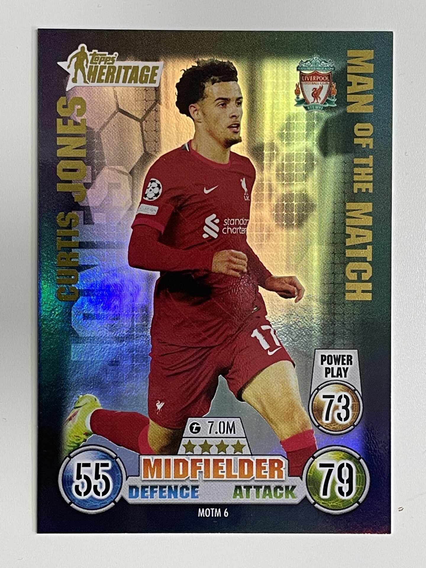 Curtis Jones Liverpool FC Man of the Match Heritage Topps Match Attax Extra 2021:22 Champions League Card