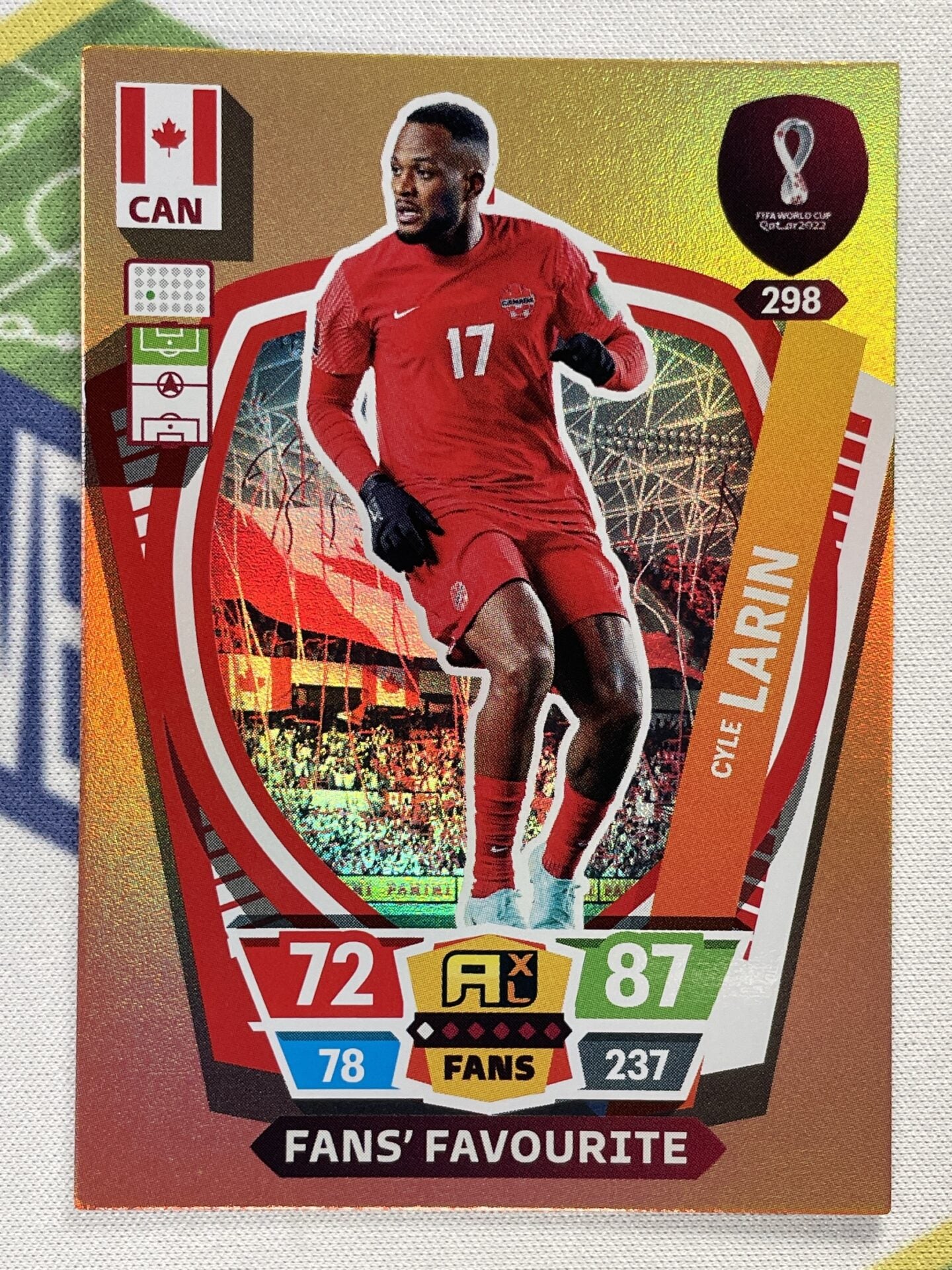 Cyle Larin Fans Favourite Panini World Cup 2022 Adrenalyn XL Card