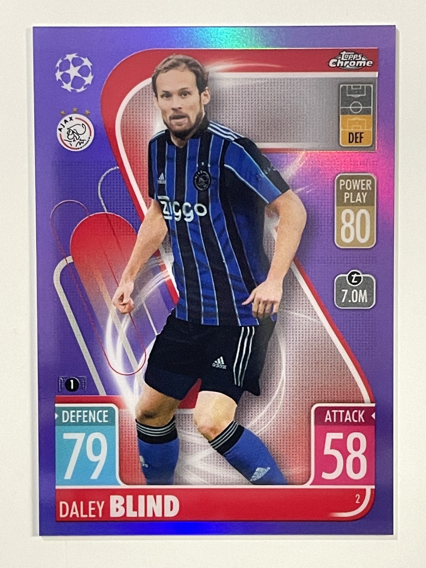 Daley Blind Purple Parallel Topps Match Attax Chrome 2021 2022