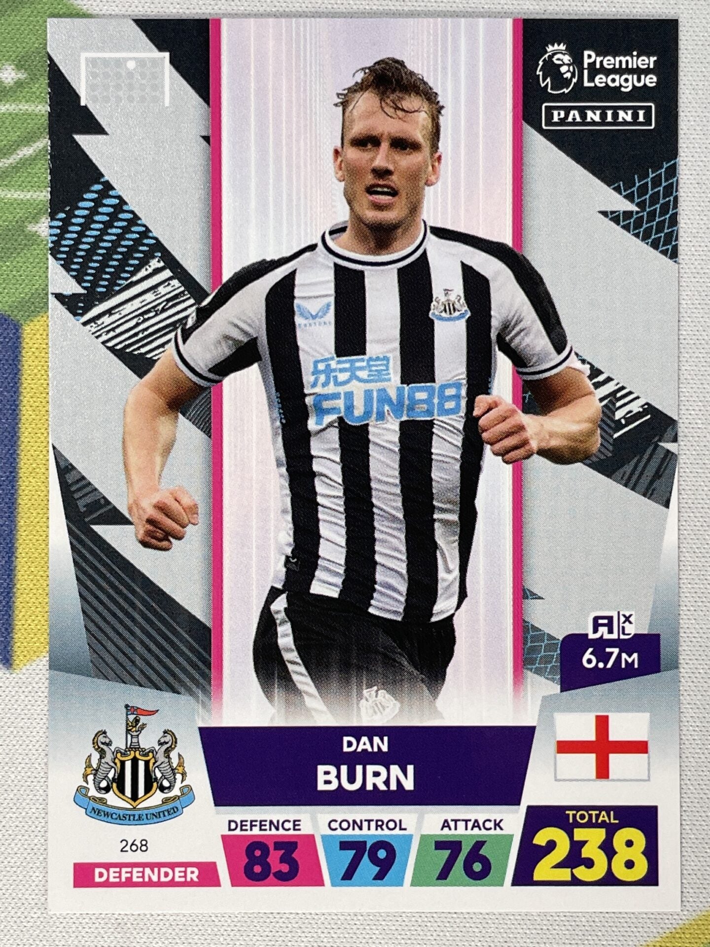 Dan Burn Newcastle Panini Premier League Adrenalyn XL 2023 Card