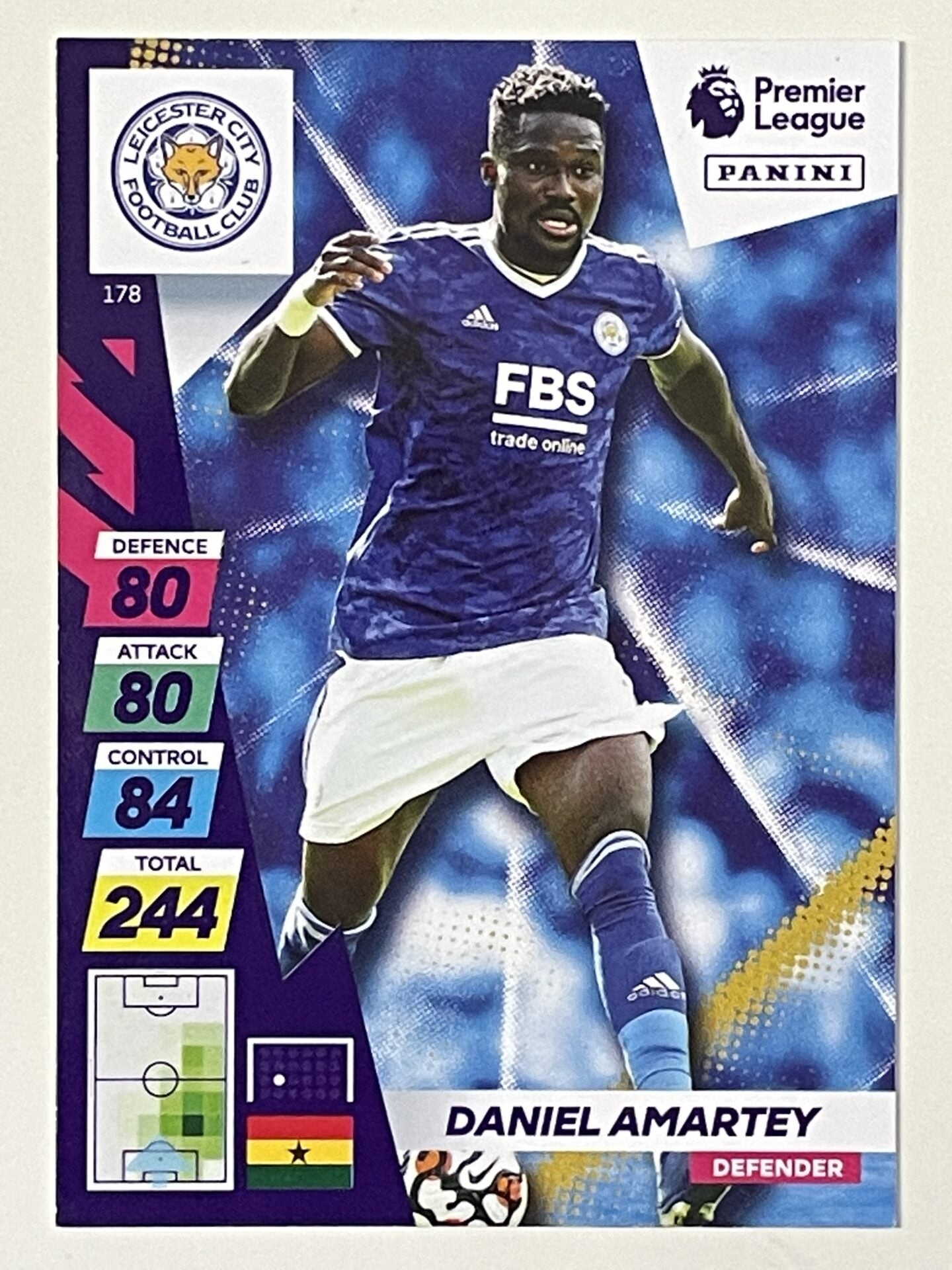 Daniel Amartey Leicester City Base Panini Adrenalyn XL PLUS Premier League 2021 2022