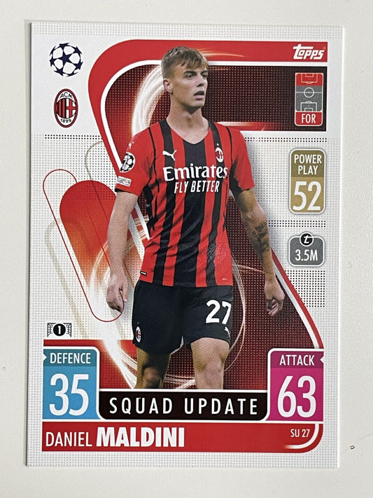 Daniel Maldini AC Milan Base Topps Match Attax Extra 2021:22 Champions League Card