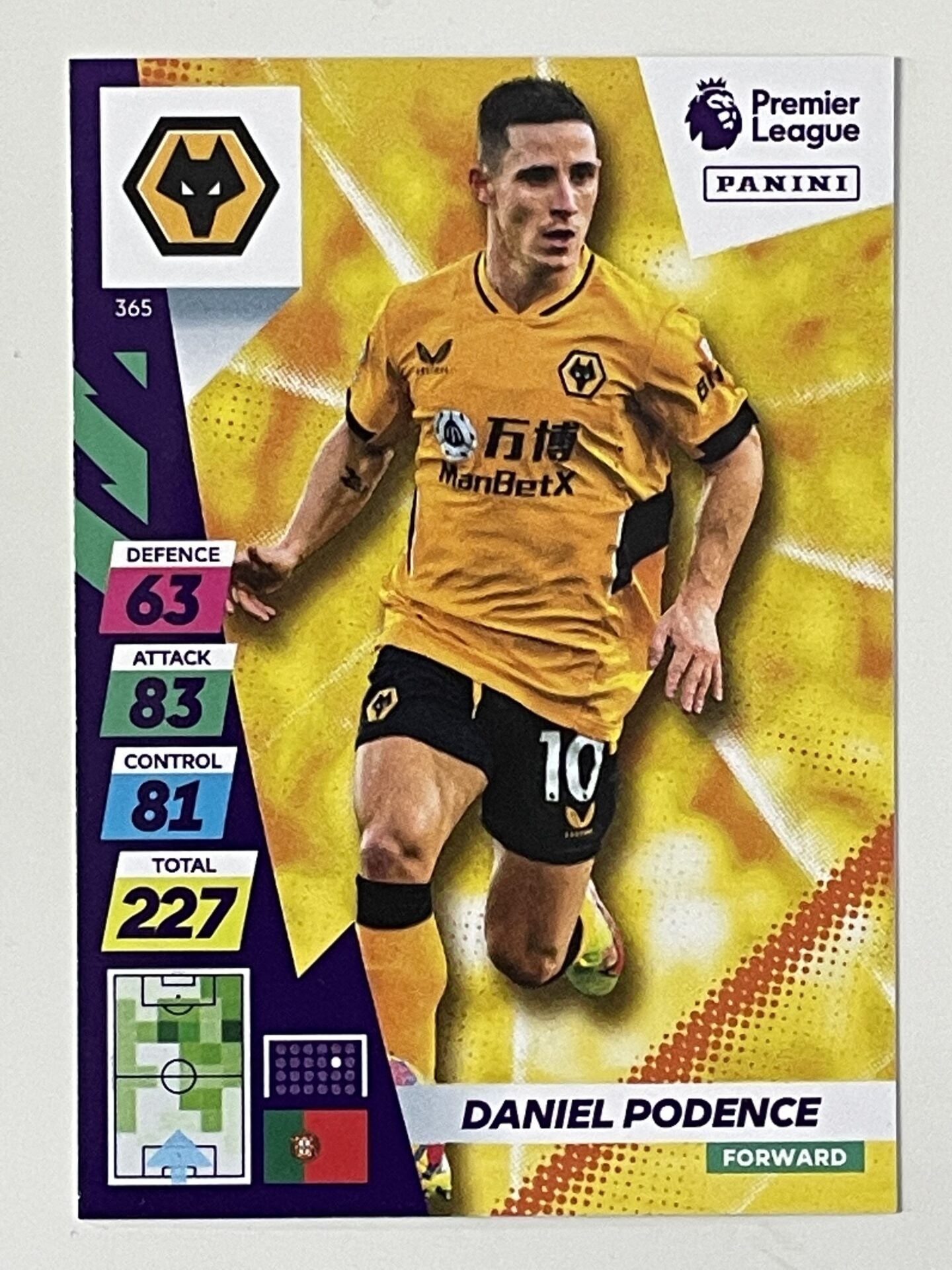 Daniel Podence Wolves Base Panini Adrenalyn XL PLUS Premier League 2021 2022