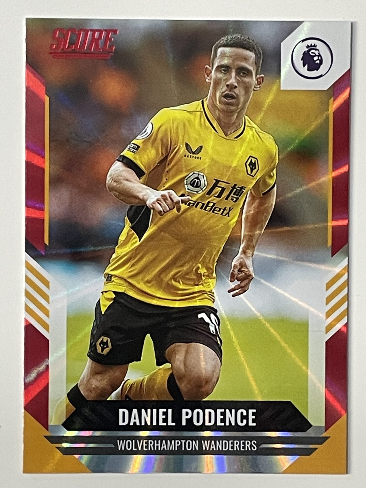 Daniel Podence Wolves Base Red Laser Parallel Panini Premier League Score 2021 2022