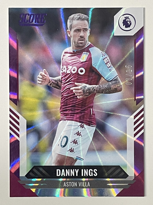 Danny Ings Aston Villa Base Purple Laser Parallel Panini Premier League Score 2021 2022