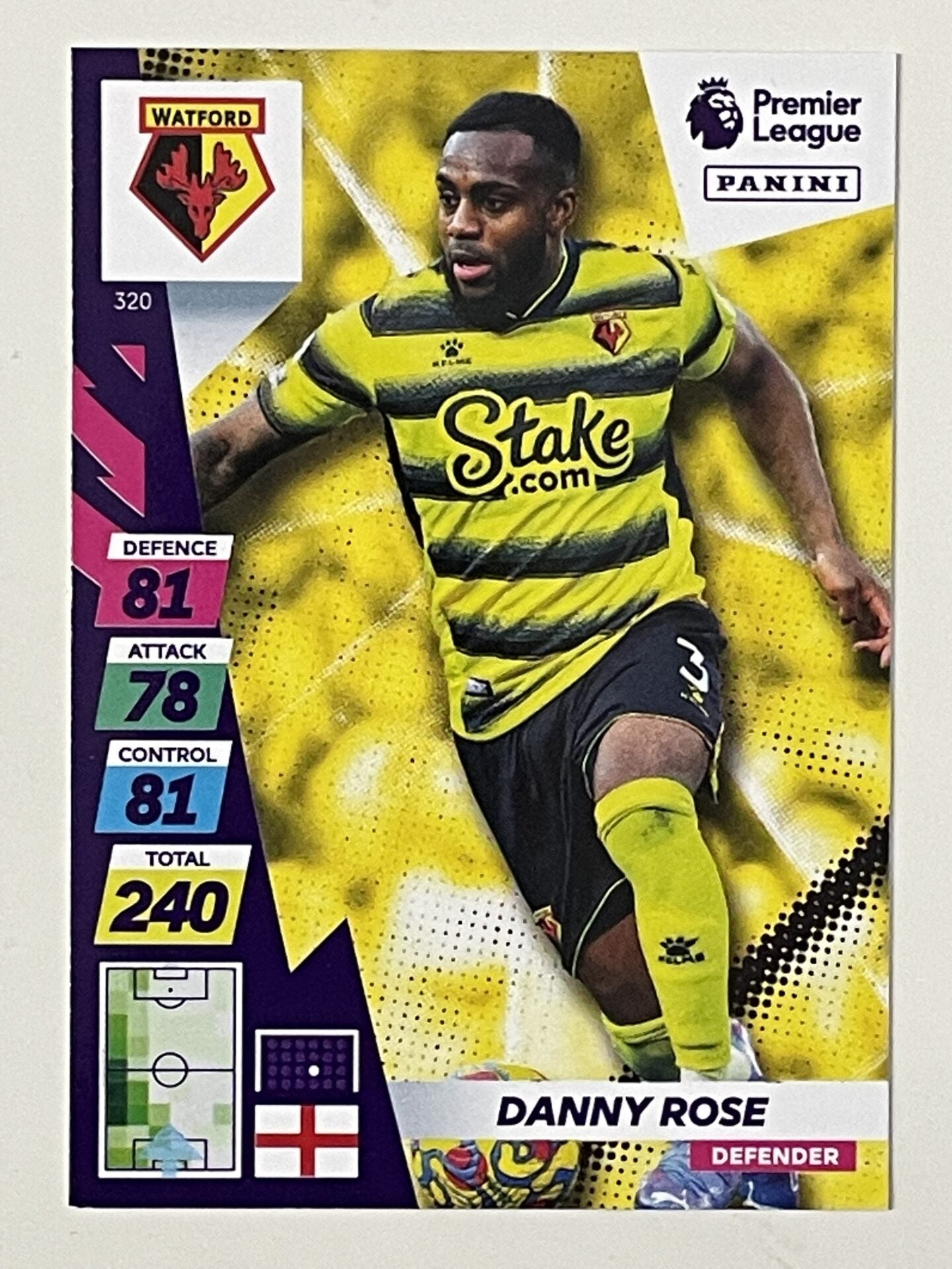 Danny Rose Watford Base Panini Adrenalyn XL PLUS Premier League 2021 2022