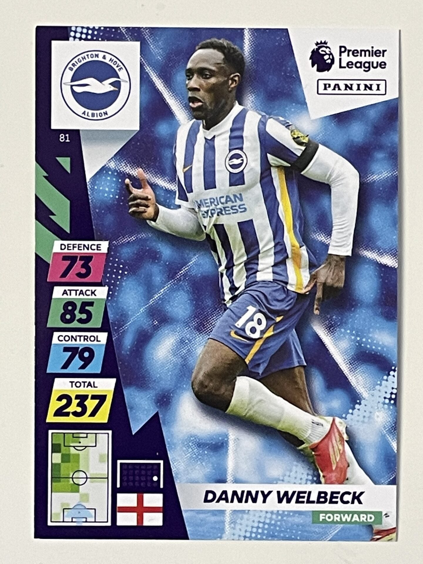 Danny Welbeck Brighton Base Panini Adrenalyn XL PLUS Premier League 2021 2022