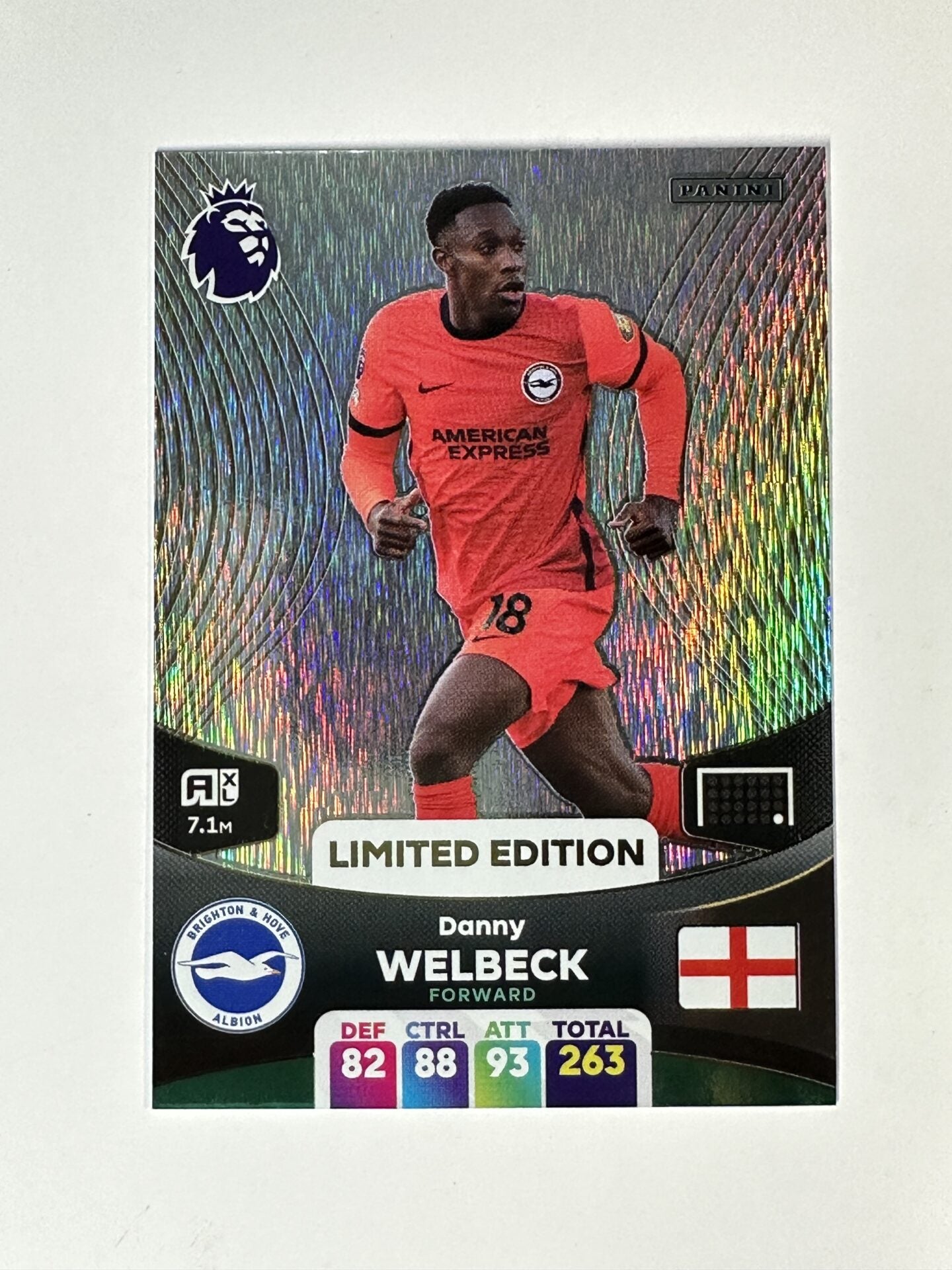 Danny Welbeck Brighton Limited Edition Panini Premier League Adrenalyn XL 2024 Card