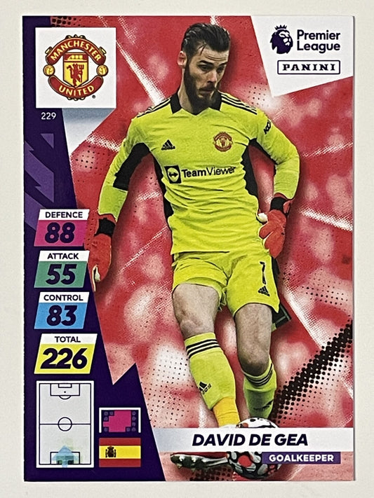 David De Gea Manchester United Base Panini Adrenalyn XL PLUS Premier League 2021 2022