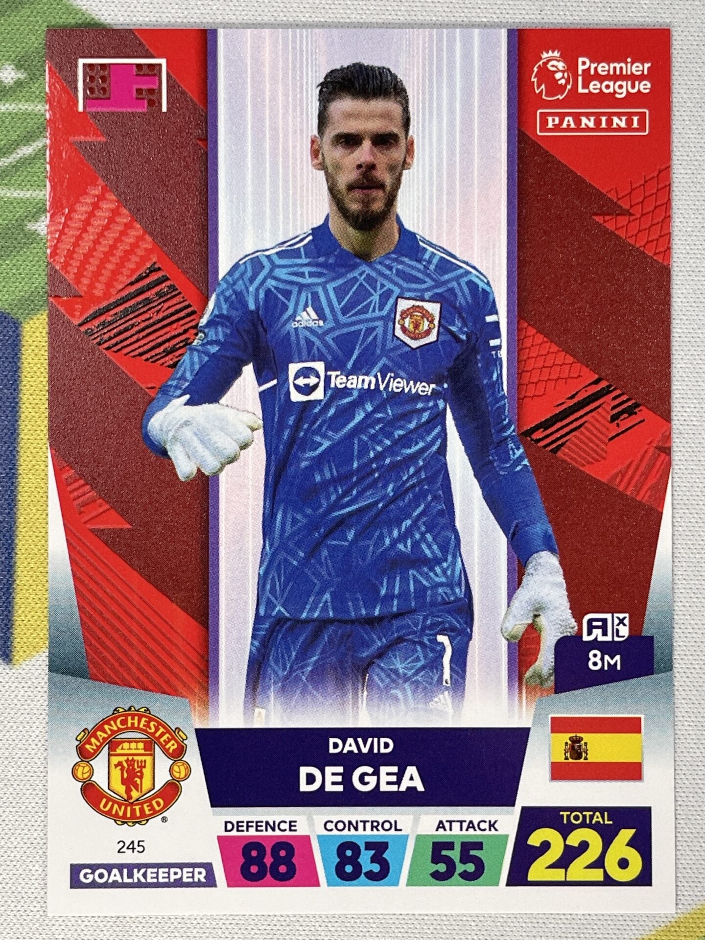 David De Gea Manchester United Panini Premier League Adrenalyn XL 2023 Card