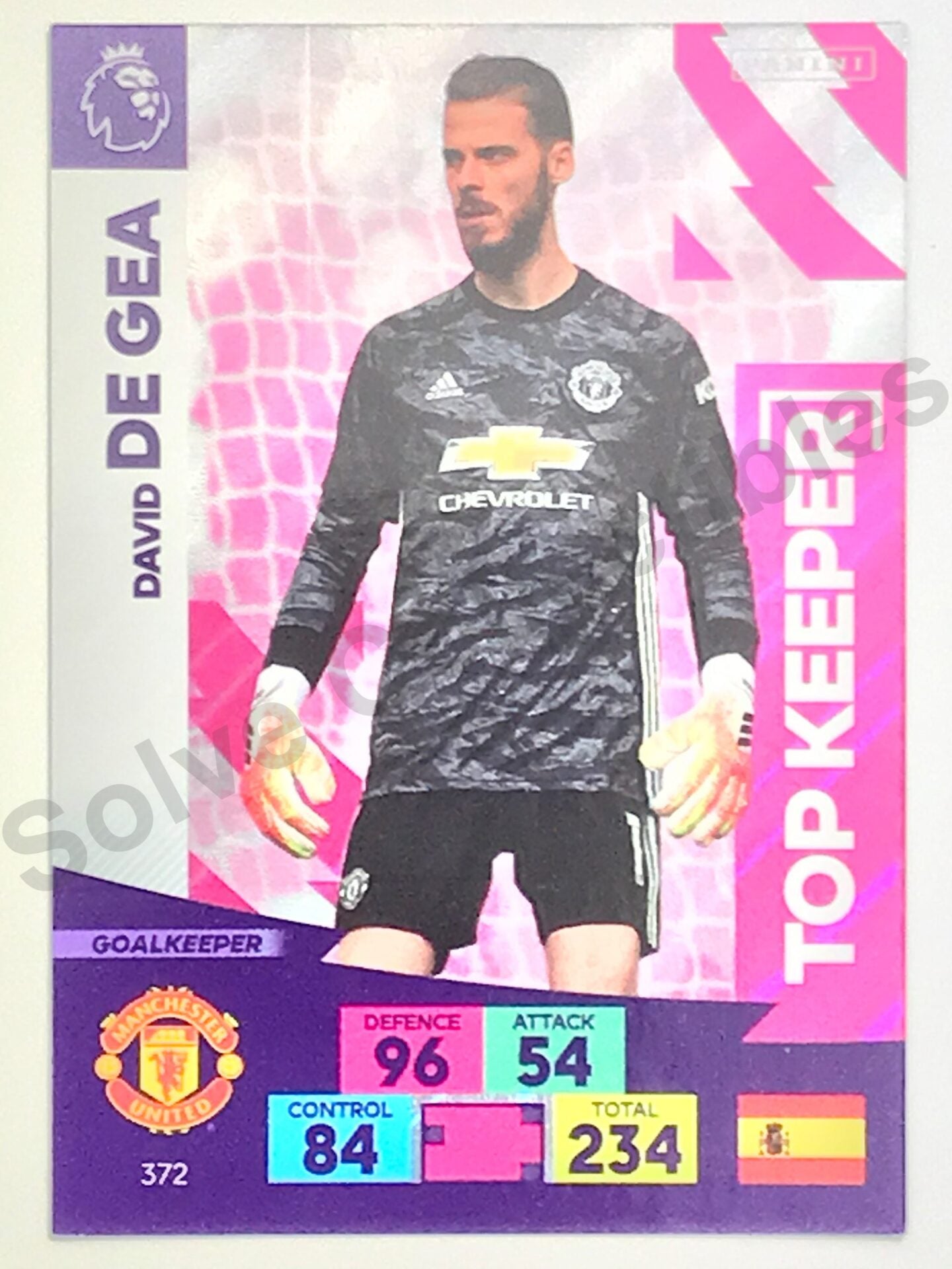 David De Gea (Manchester United) &#8211; Top Keeper Football Card &#8211; Premier League Adrenalyn XL 2020:21