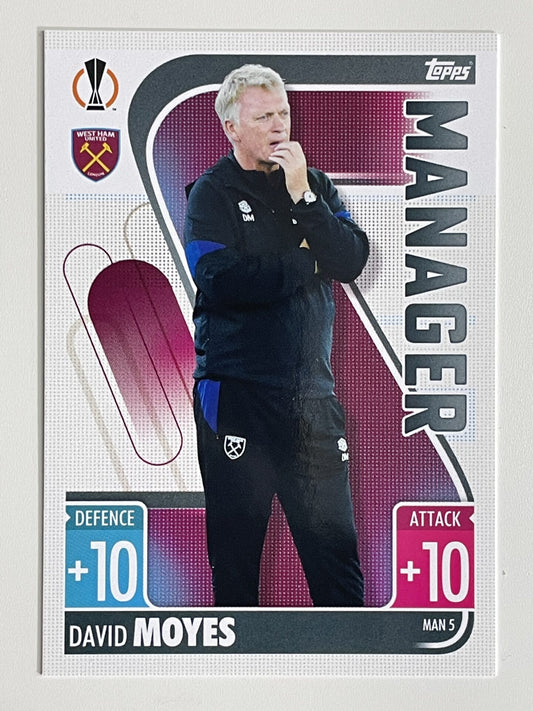 David Moyes West Ham Manager Topps Match Attax Extra 2021:22 Champions League Card