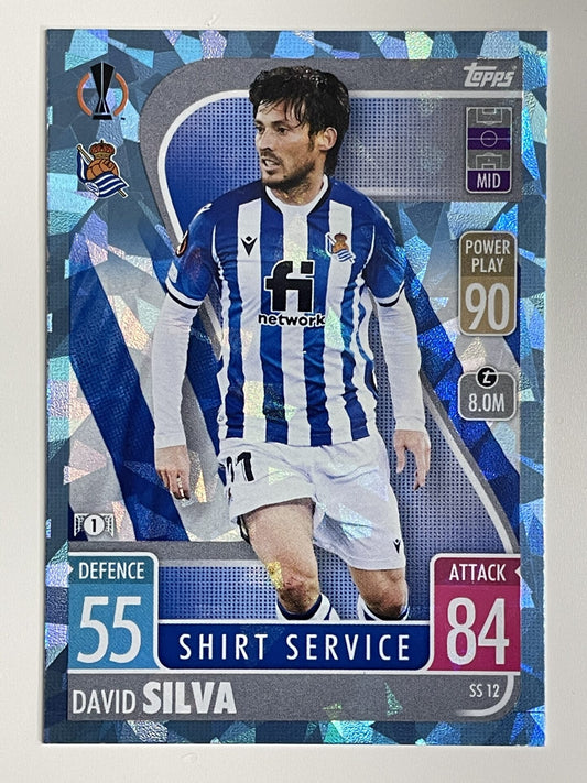 David Silva Real Sociedad Base Crystal Foil Parallel Topps Match Attax Extra 2021:22 Champions League Card