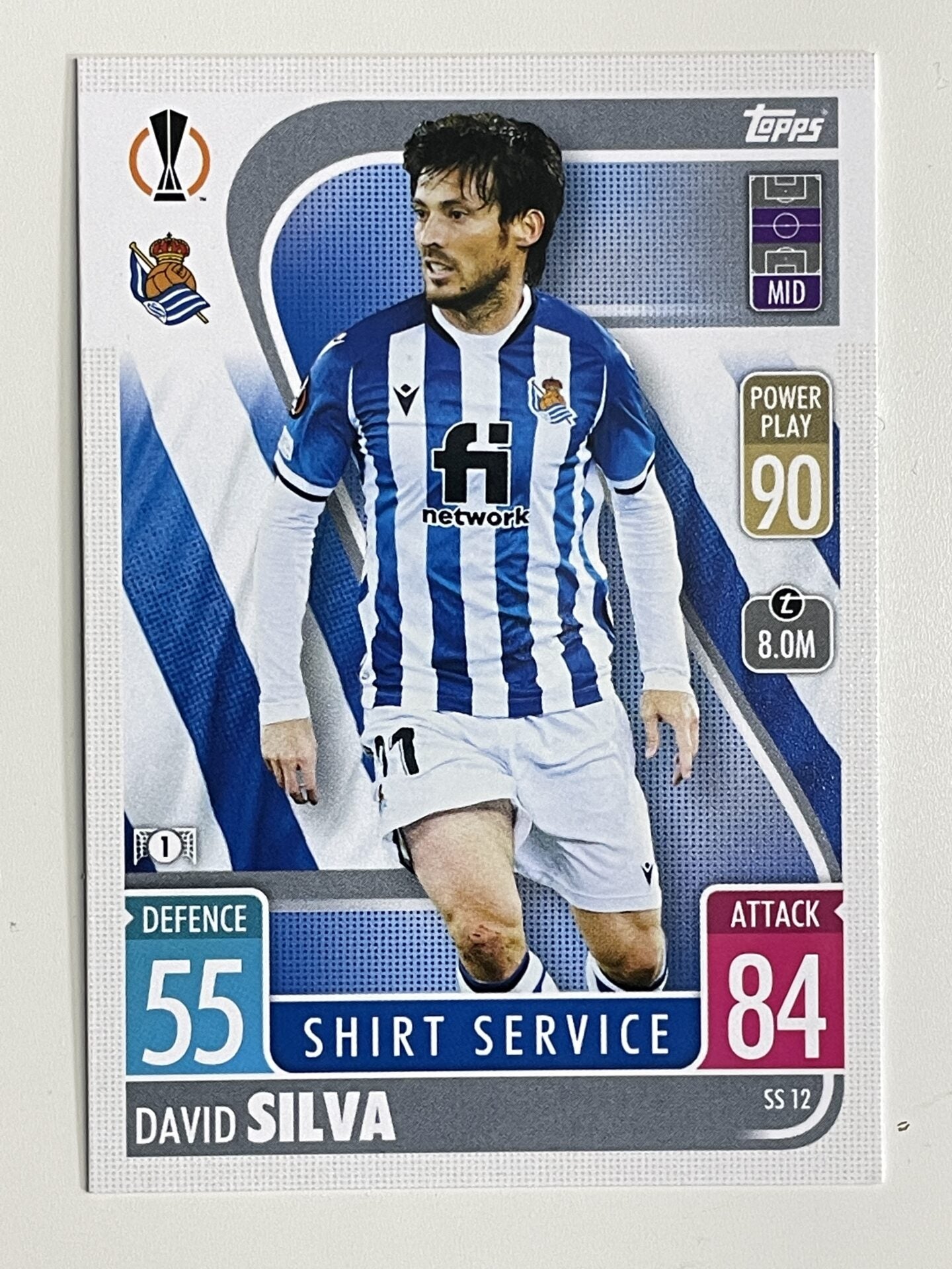 David Silva Real Sociedad Base Topps Match Attax Extra 2021:22 Champions League Card