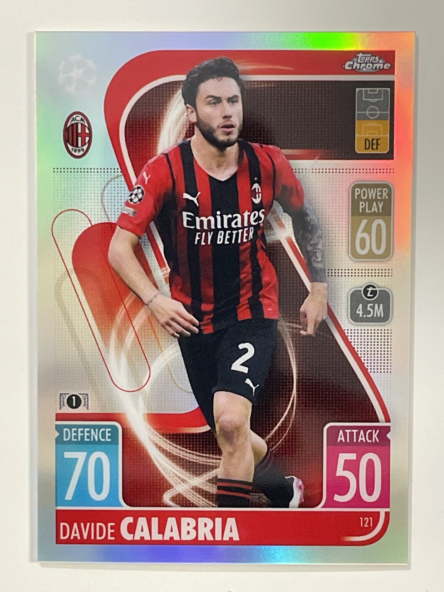 Davide Calabria Refractor Topps Match Attax Chrome 2021 2022