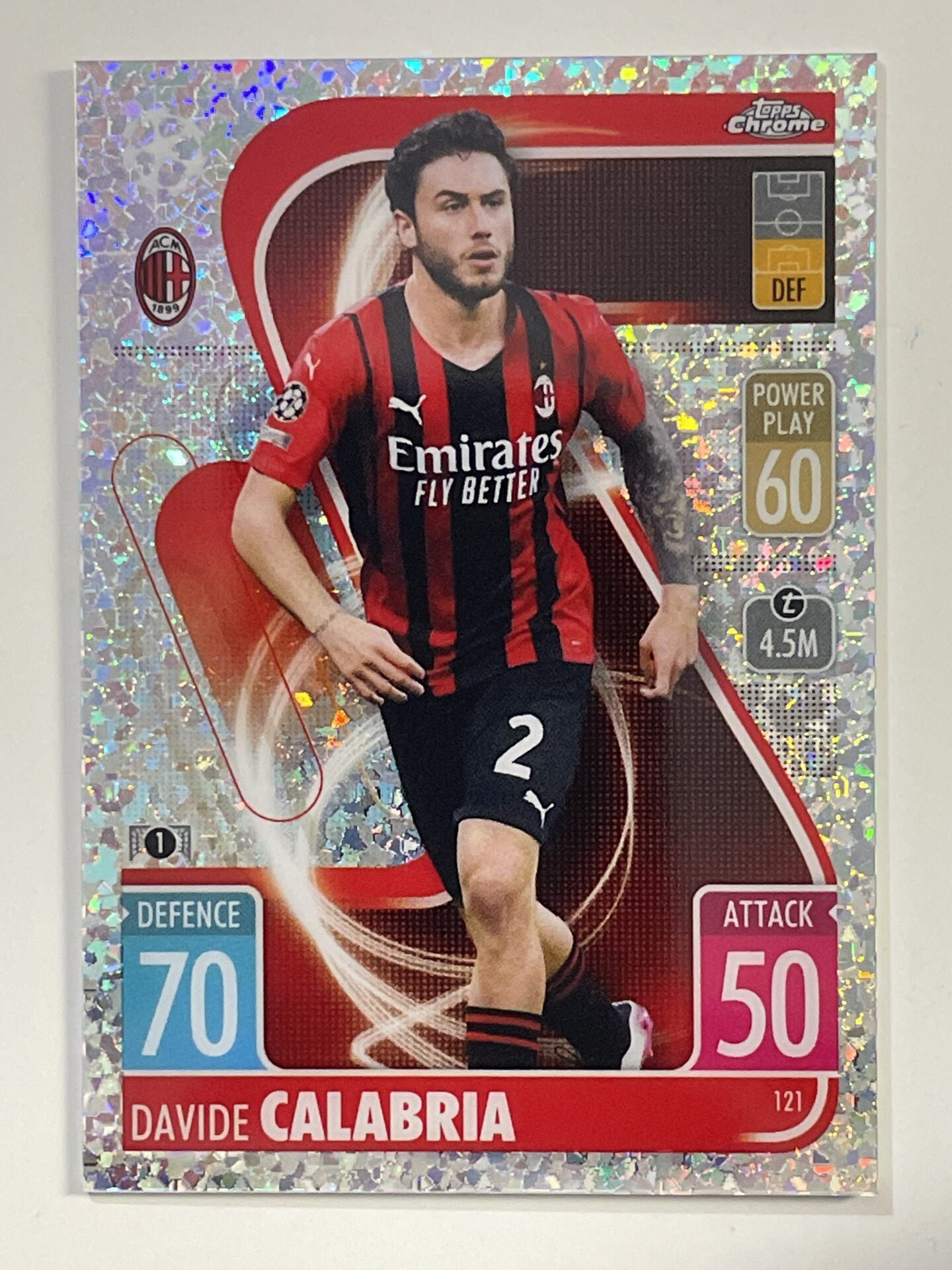 Davide Calabria Speckle Topps Match Attax Chrome 2021 2022