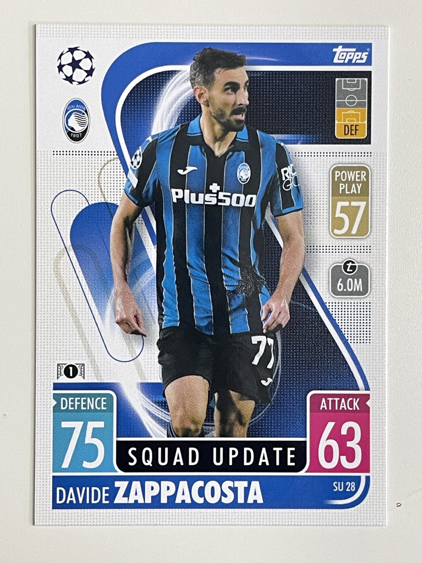 Davide Zappacosta Atalanta Base Topps Match Attax Extra 2021:22 Champions League Card