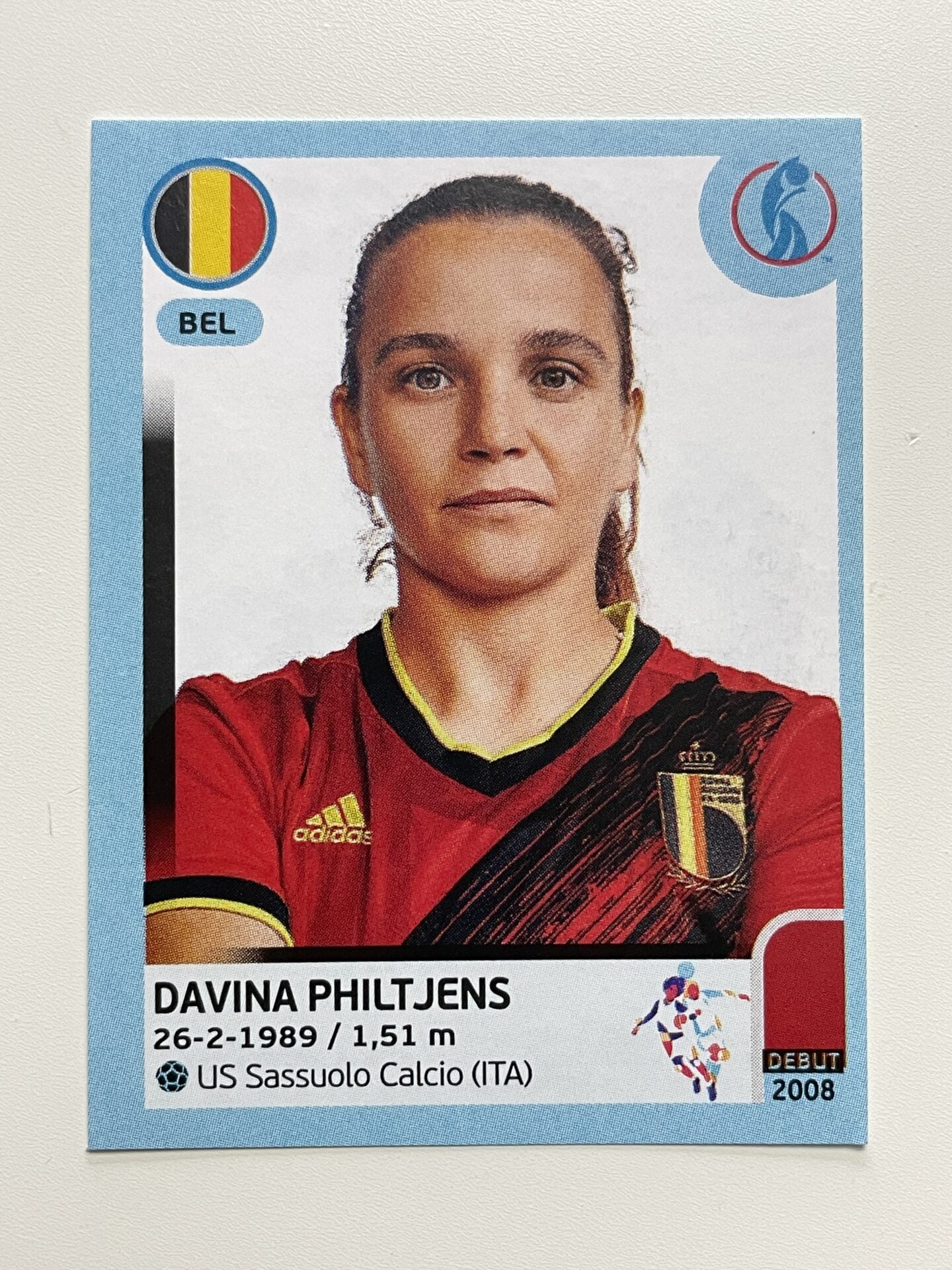 Davina Philtjens Belgium Base Panini Womens Euro 2022 Stickers Collection