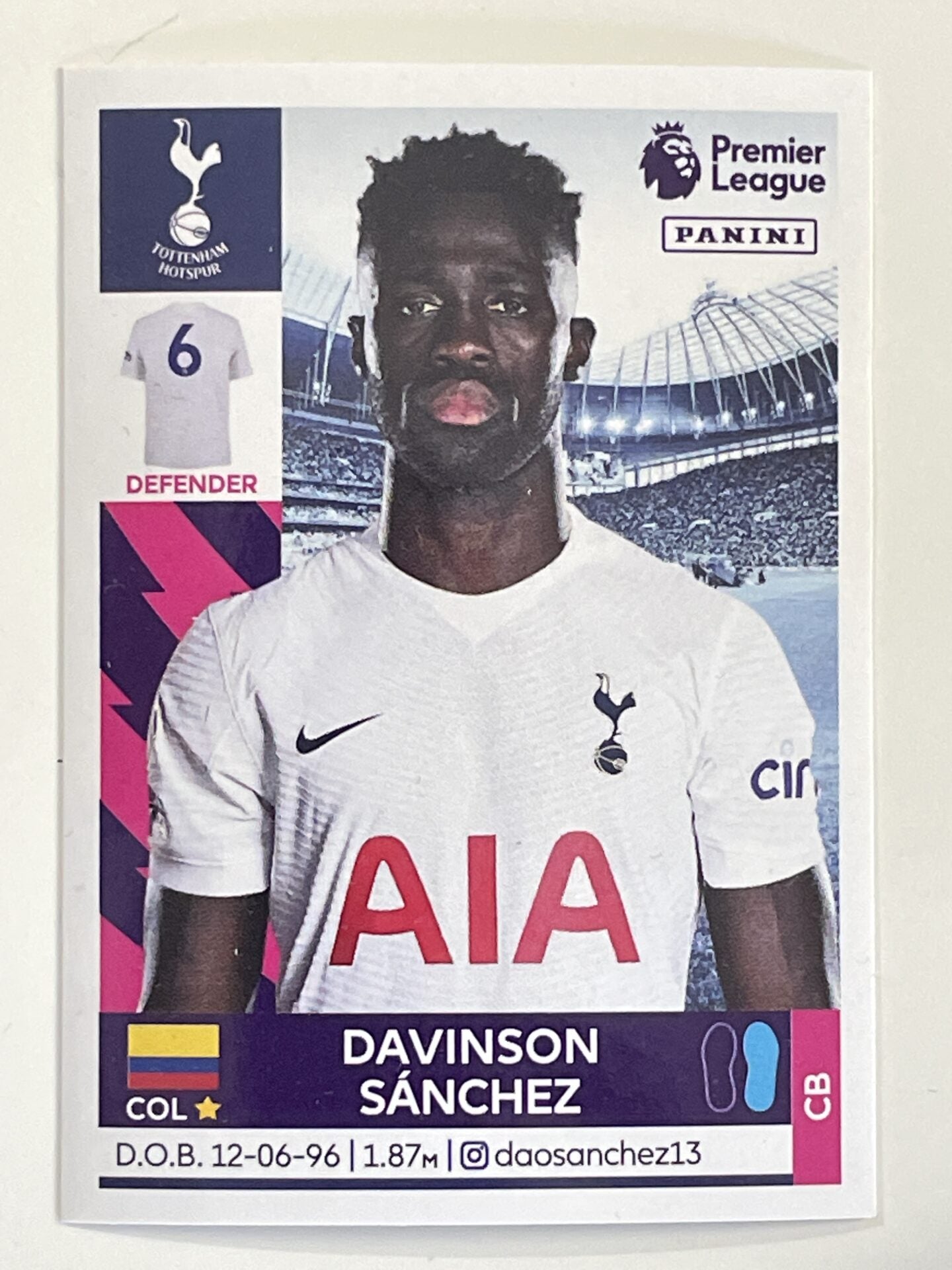 Davinson Sanchez Tottenham Hotspur Panini Premier League 2022 Football Sticker