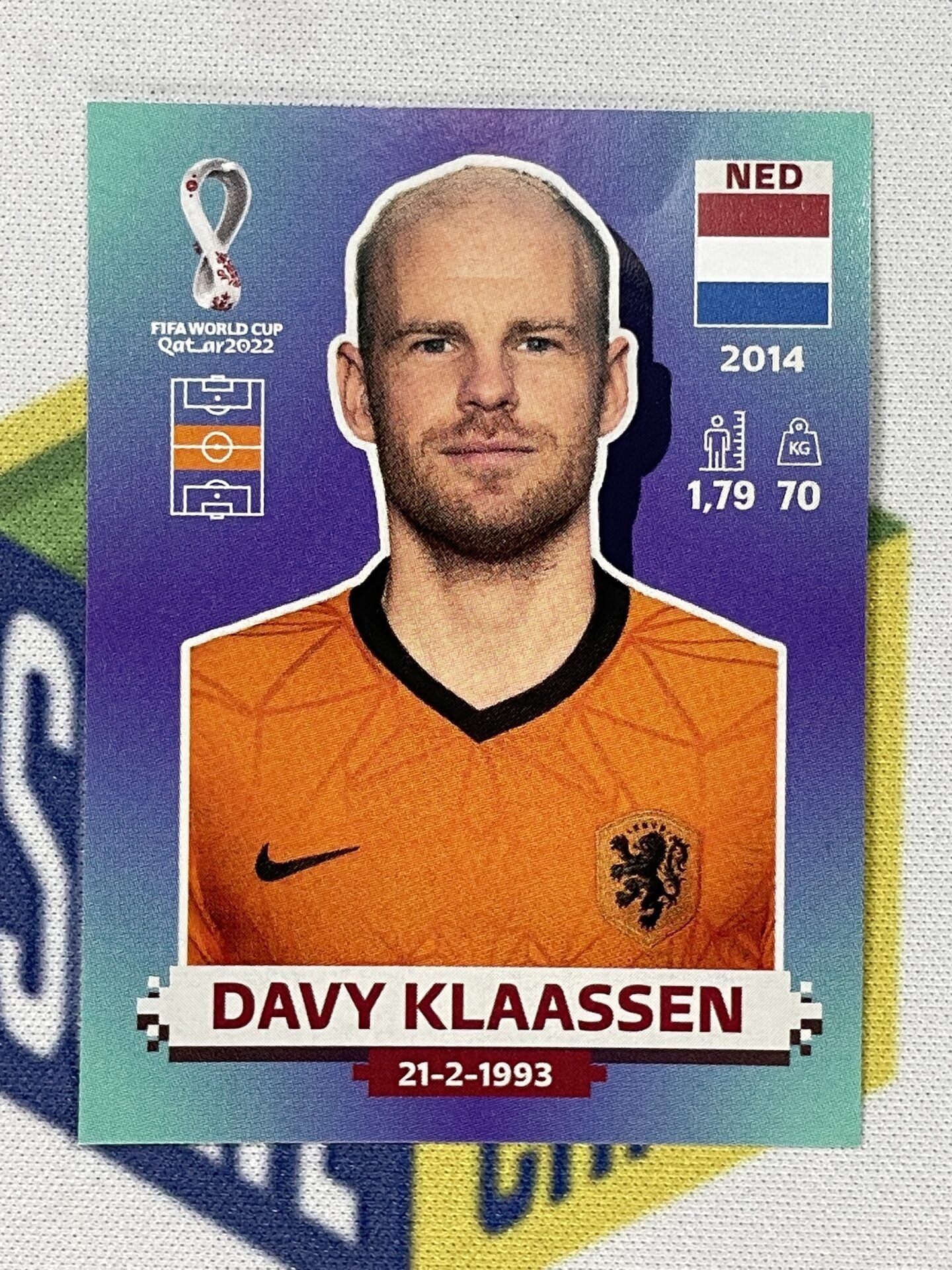 Davy Klaassen Netherlands Panini World Cup 2022 Qatar Stickers