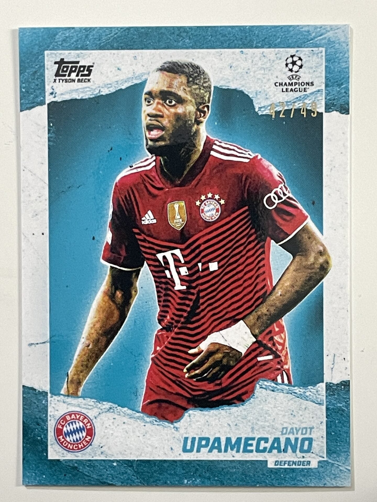 Dayot Upamecano Bayern Munich 42:49 Parallel Topps Gold 2021 UEFA Champions League Football Card