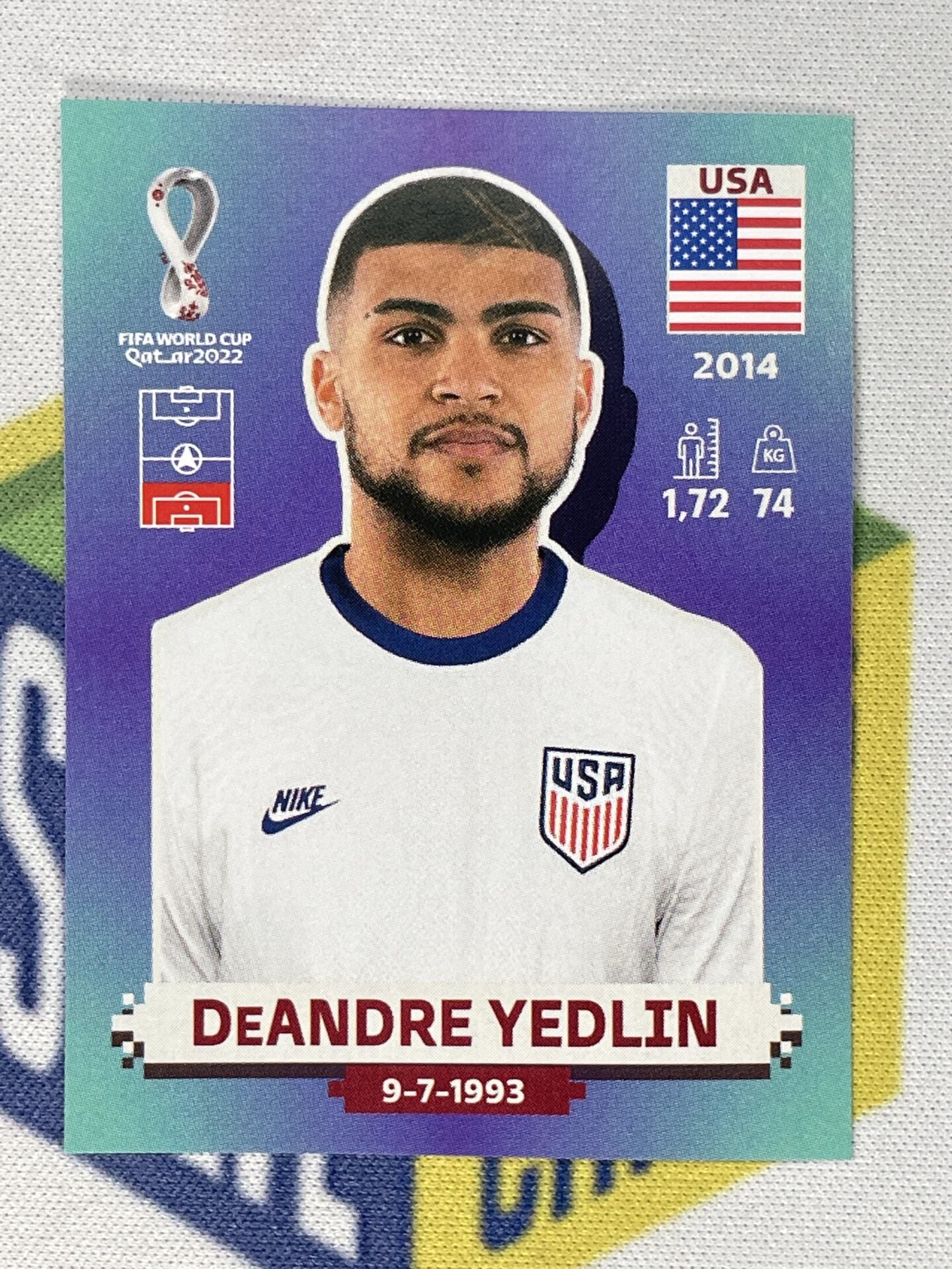 DeAndre Yedlin USA Panini World Cup 2022 Qatar Stickers