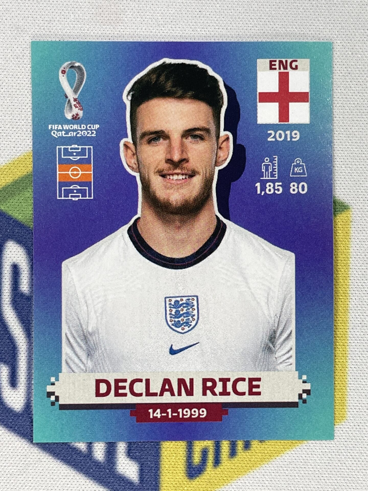 Declan Rice England Panini World Cup 2022 Qatar Stickers