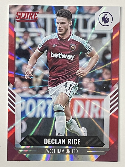 Declan Rice West Ham Base Red Laser Parallel Panini Premier League Score 2021 2022