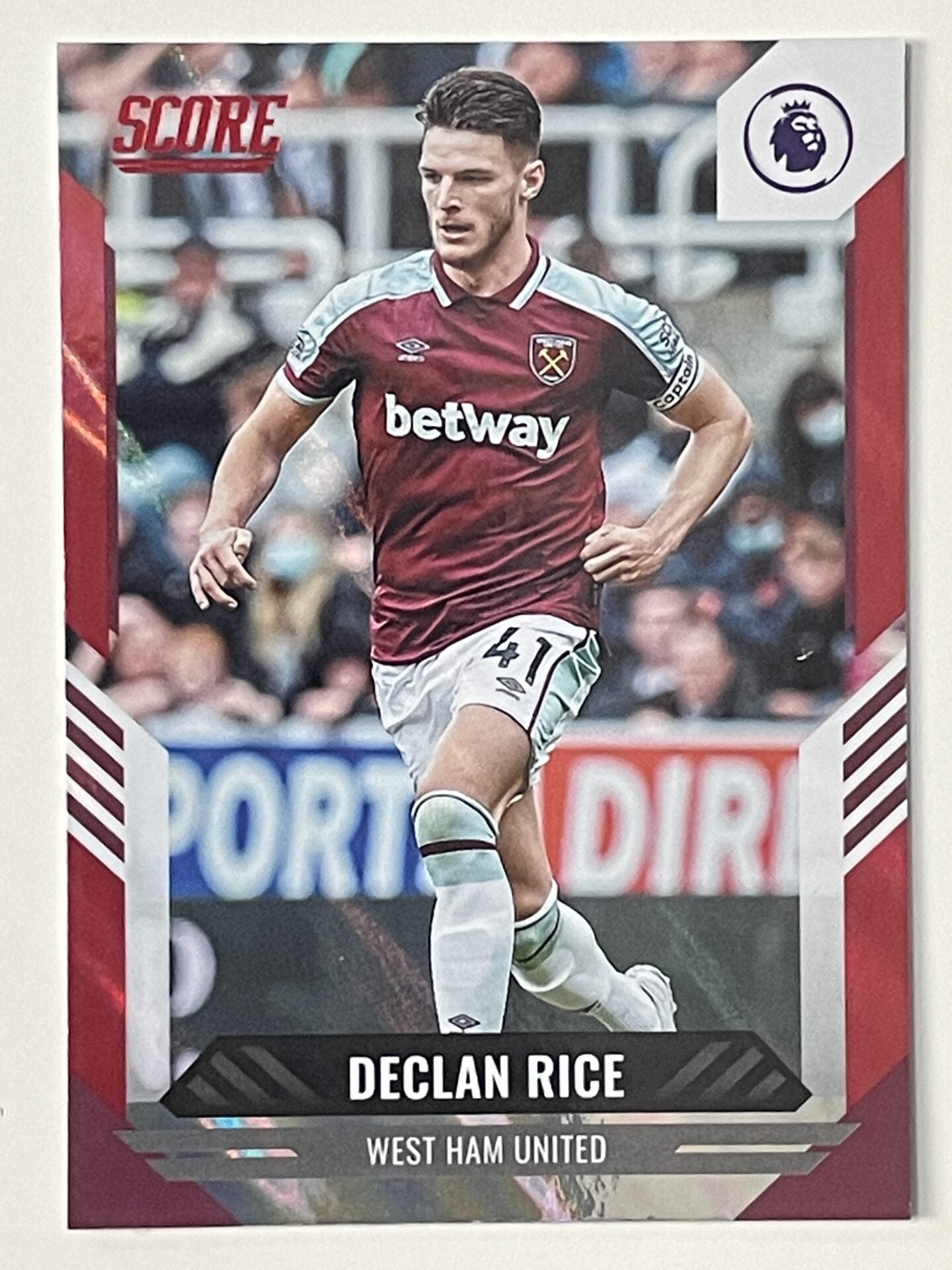 Declan Rice West Ham Base Red Lava Parallel Panini Premier League Score 2021 2022